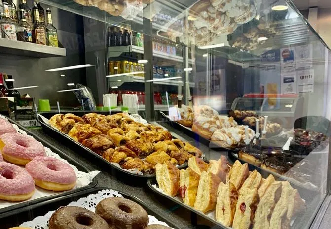 Cafeteria with snacks, pastries and coffee on board the Balearia Caribbean Jaume II ferry to Bimini