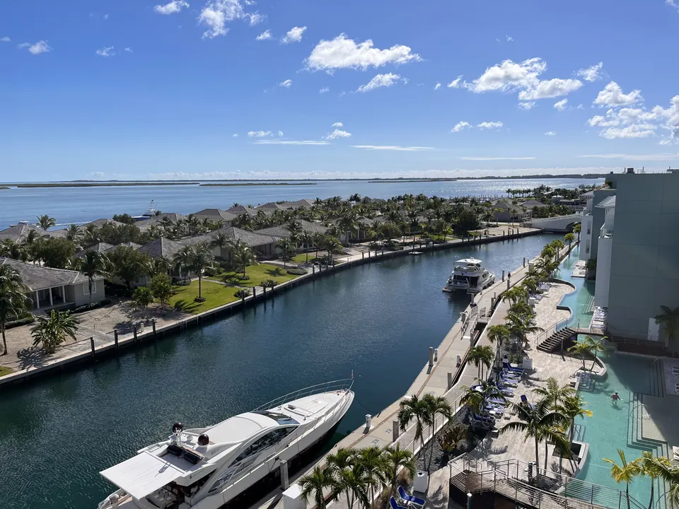 Marina view from the Hilton at Resorts World Bimini