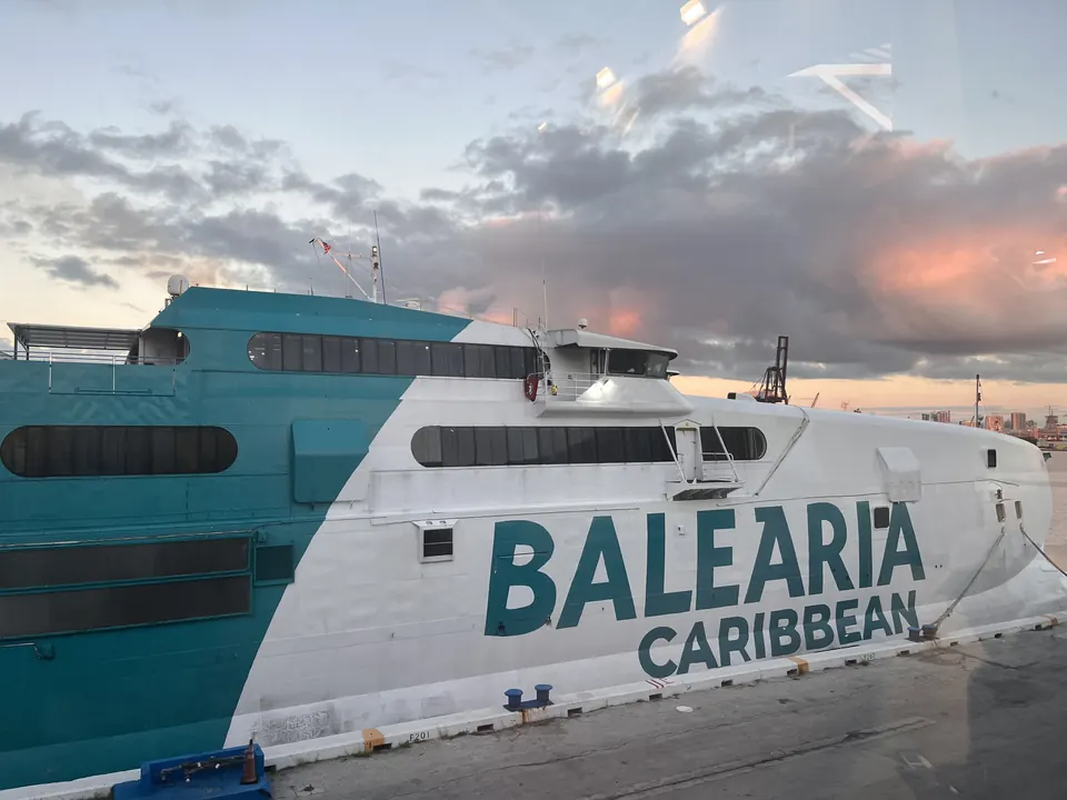 Balearia Caribbean's Jaume II docked at Port Everglades